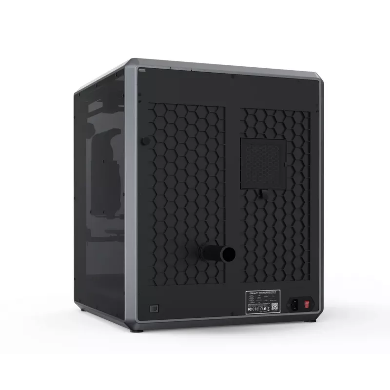 3D spausdintuvas Creality K1 Max — konstrukcijos tūris 300×300×300 mm, sluoksnio storis 0.10–0.35 mm, lietimui jautrus valdymas, juodas