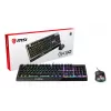 MSI VIGOR GK30 COMBO RGB MEMchanical Gaming klaviatūra + Clutch GM11 Gaming pelė, UK išdėstymas, 6 zonų RGB apšvietimas klaviatūroje, dviejų zonų RGB apšvietimas pelėje, 5000 DPI optinis jutiklis, RGB Mystic Light
