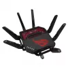 ASUS ROG Rapture GT-BE19000 belaidis maršrutizatorius, Wi-Fi 7, trijų juostų (2.4 GHz / 5 GHz / 6 GHz), Multi-Gigabit Ethernet, juodas/raudonas