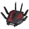 ASUS ROG Rapture GT-BE19000 belaidis maršrutizatorius, Wi-Fi 7, trijų juostų (2.4 GHz / 5 GHz / 6 GHz), Multi-Gigabit Ethernet, juodas/raudonas