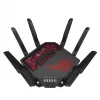 ASUS ROG Rapture GT-BE19000 belaidis maršrutizatorius, Wi-Fi 7, trijų juostų (2.4 GHz / 5 GHz / 6 GHz), Multi-Gigabit Ethernet, juodas/raudonas