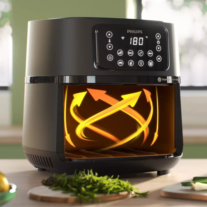 Philips 5000 serijos oro gruzdintuvė HD9285/90 XXL Connected, karšto oro gruzdintuvė, 7.2 L, 1.4 kg, Rapid Air, 40 °C, 200 °C
