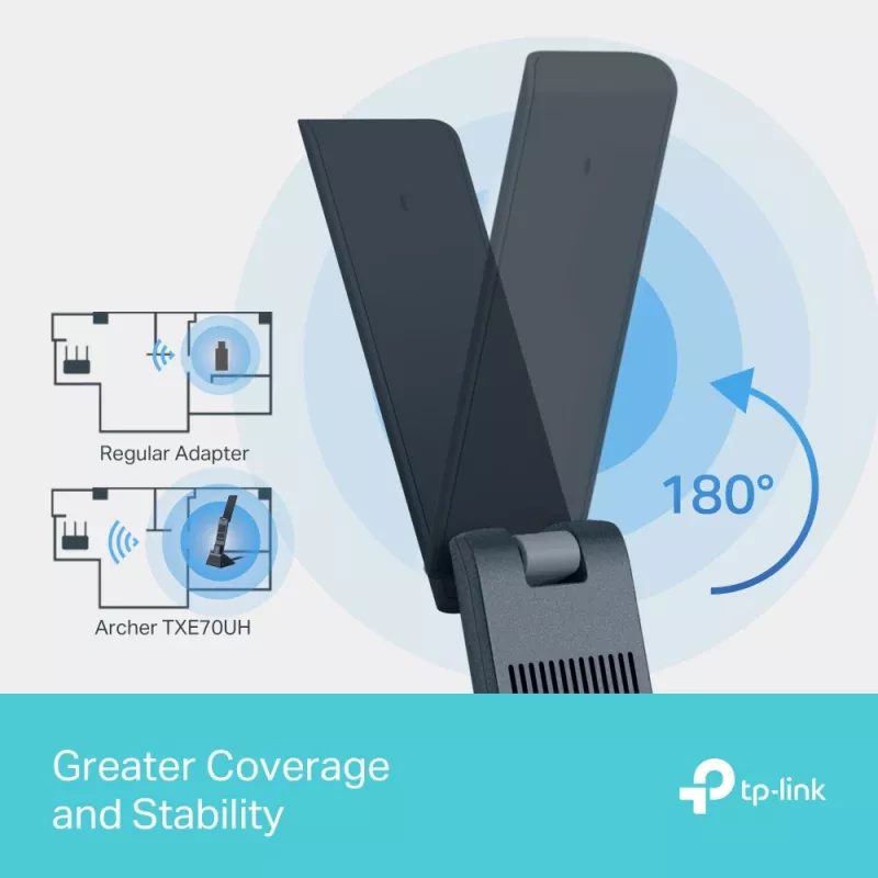 TP-Link Archer AXE5400 Wi-Fi 6E aukšto stiprinimo belaidis USB adapteris