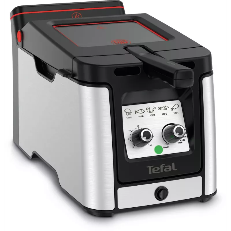 Tefal Clear Duo FR600D10 aliejaus gruzdintuvė, 3,5 l, 2000 W, plienas / juoda