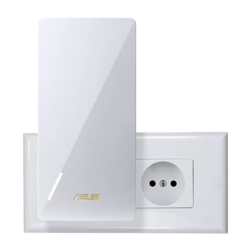 ASUS RP-BE58 belaidis dviejų juostų (2,4 GHz / 5 GHz) Wi-Fi 7 (802.11be) kartotuvas, baltas, vidinė antena
