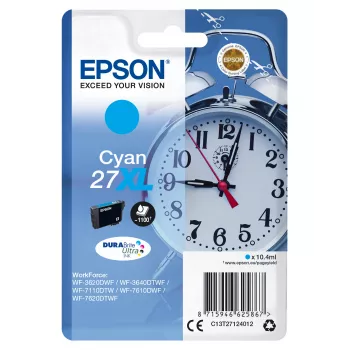 Epson 27XL DURABrite Ultra rašalinė kasetė, Cyan, didelės talpos (XL), 10,4 ml, 1100 puslapių