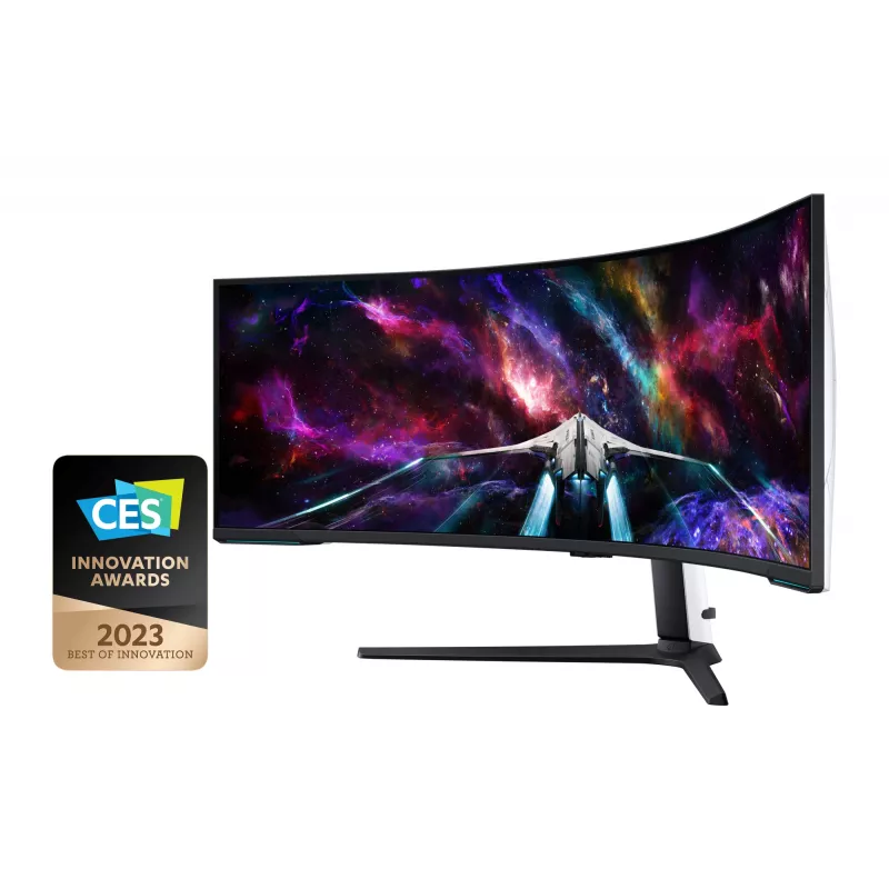 Samsung G95NC monitorius 144,8 cm (57 colių) 7680 x 2160 pikselių Dual UHD LED juodas, baltas