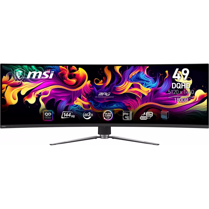 MSI MPG 491CQP QD-OLED monitorius 124.5 cm (49 coliai) 5120 x 1440 pikselių DQHD juodas