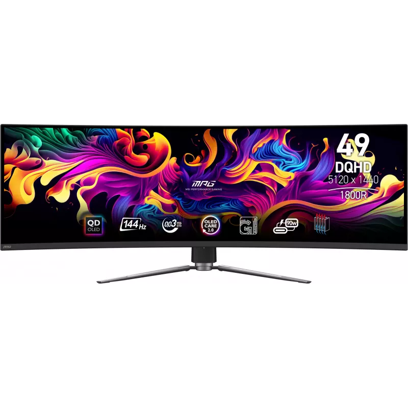 MSI MPG 491CQP QD-OLED monitorius 124.5 cm (49 coliai) 5120 x 1440 pikselių DQHD juodas