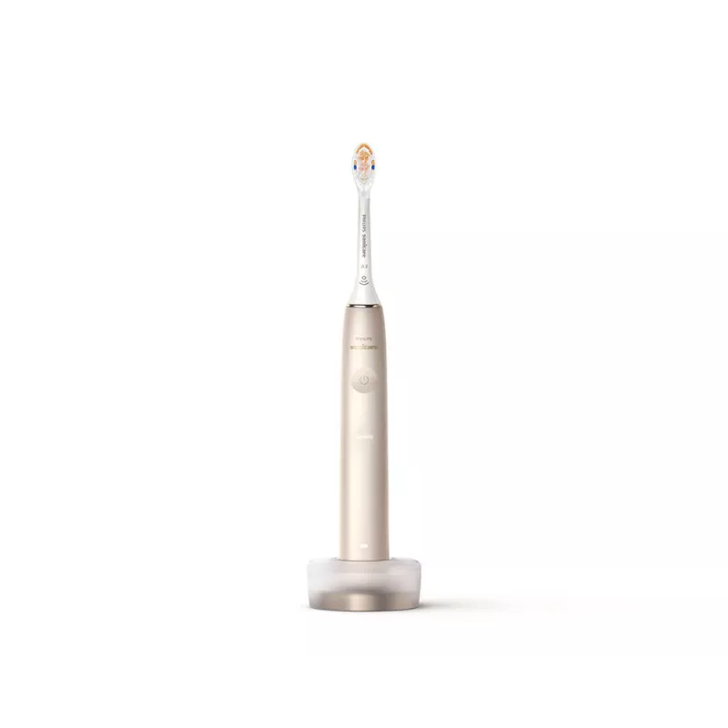 Philips Sonicare DiamondClean Prestige 9900 serijos HX9992/11 soninis elektrinis dantų šepetėlis su SenseIQ - šampano spalva