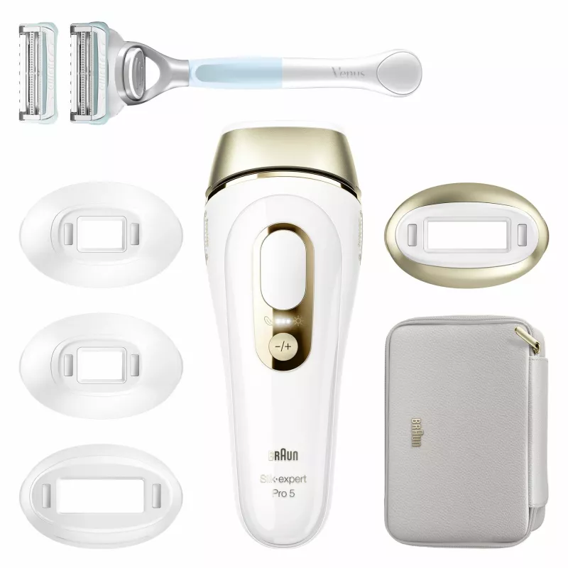 Braun Silk-expert Pro PL5356 intensyvios impulsinės šviesos (IPL) epiliatorius, auksinis, baltas