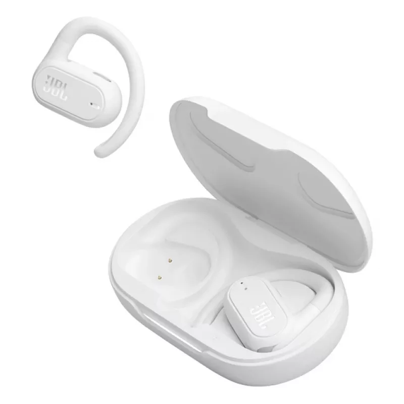 Ausinės JBL Soundgear Sense, belaidės, TWS, atviro tipo, kabinamos, baltos