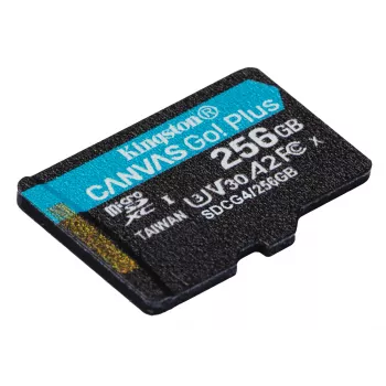 Kingston Technology 256 GB microSDXC Canvas Go Plus Gen4 200R A2 U3 be adapterio