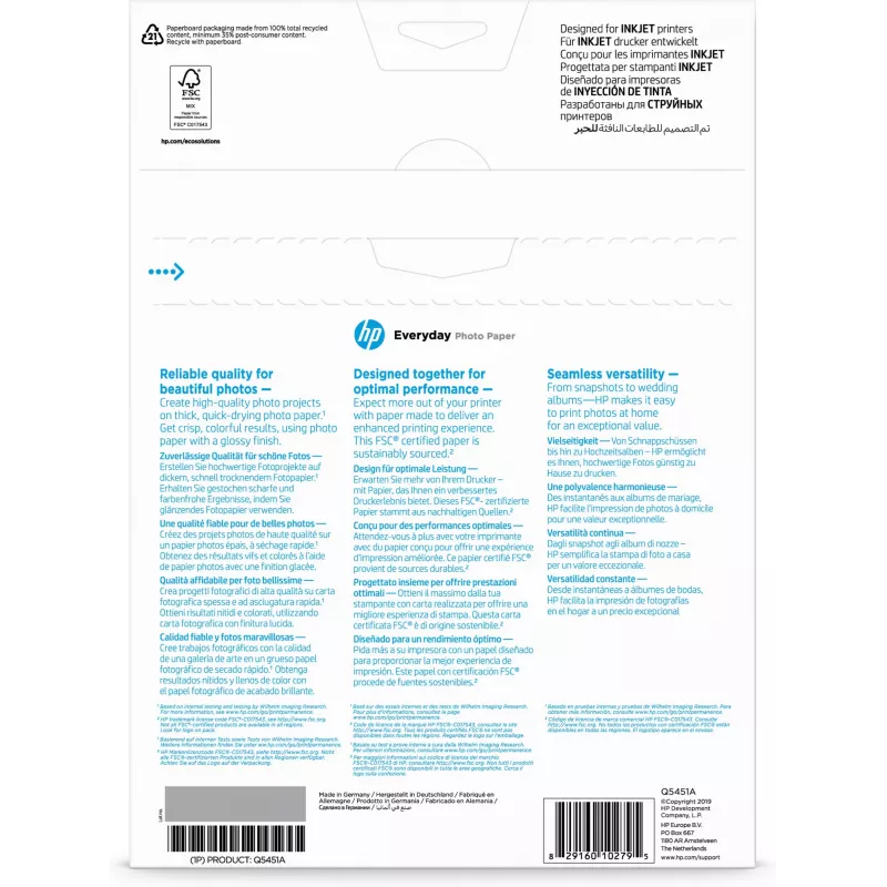 HP Kasdienis fotopopierius, blizgus, 200 g/m², A4 (210 x 297 mm), 25 lapų
