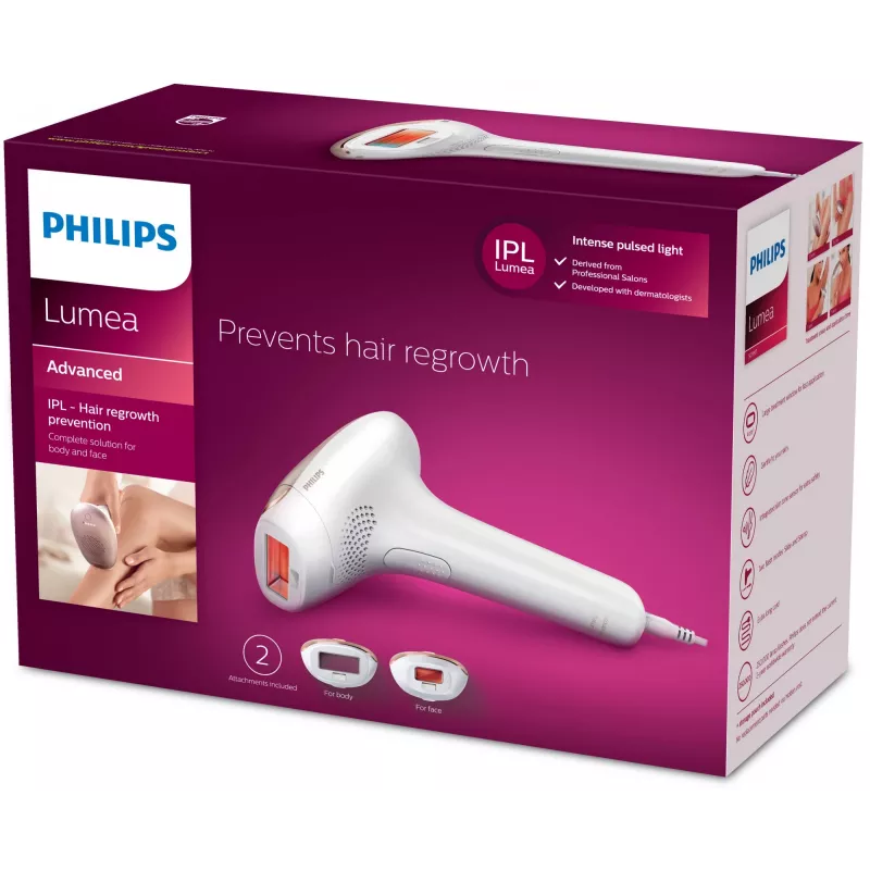 Philips Lumea Advanced SC1997/00 IPL - Plaukų šalinimo prietaisas, namų impulsinė šviesa (IPL), Auksinė, Balta, 15 min, 1 min, 1 min, 1 min