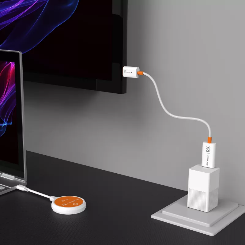 j5create JVAW62 ScreenCast USB-C® belaidis HDMI™ plėtiklis, baltas ir oranžinis