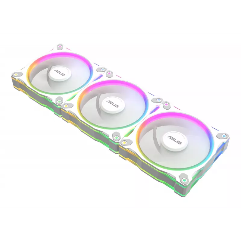 Ventiliatorius ASUS Prime MR120 120 mm 1600 RPM Baltas (3 vnt., LED, 58 CFM, 23 dB)