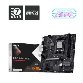 MSI PRO B840M-B pagrindinė plokštė AMD B840 lizdas AM5 micro ATX