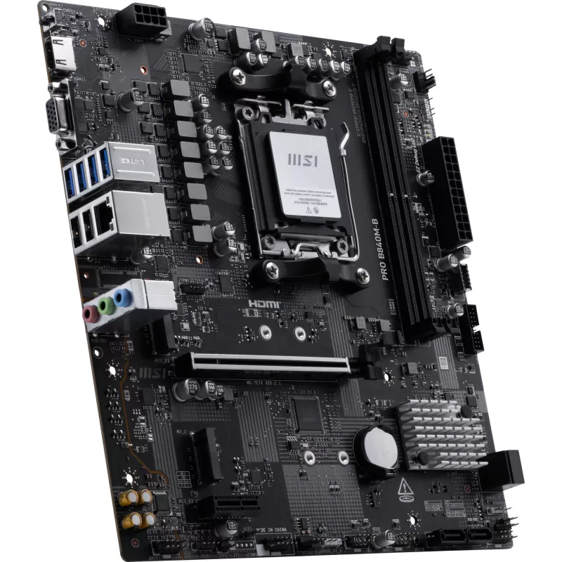 MSI PRO B840M-B pagrindinė plokštė AMD B840 lizdas AM5 micro ATX