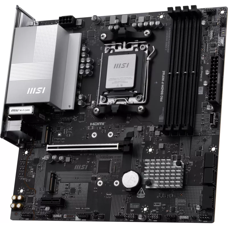 MSI PRO B840M-P WIFI6E pagrindinė plokštė AMD B840 lizdas Socket AM5 micro ATX