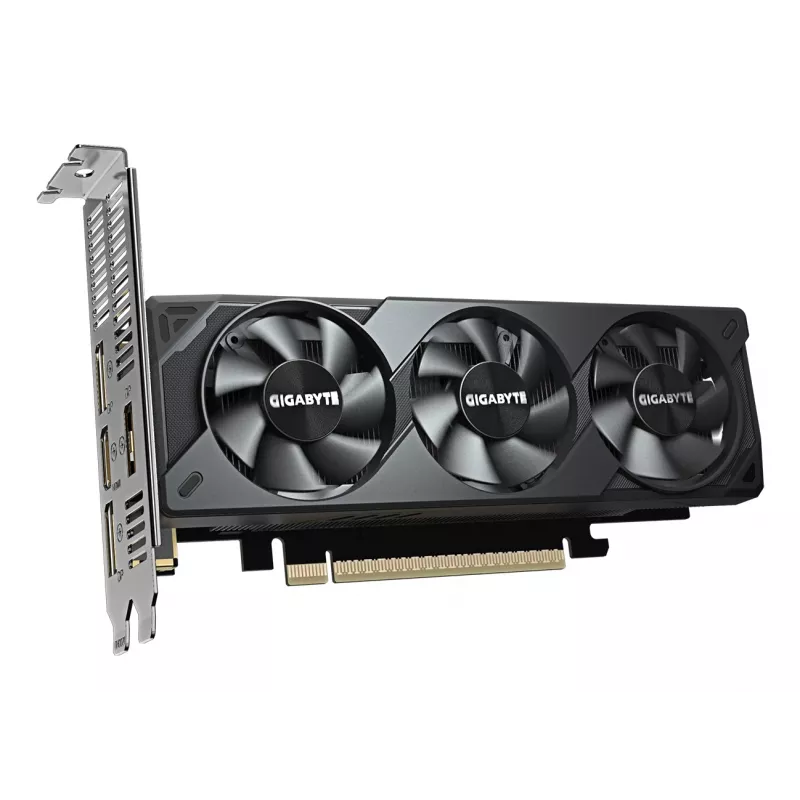 GIGABYTE GeForce RTX 5060 OC Low Profile 8G vaizdo plokštė – 8 GB GDDR7, 128 bitų, PCI-E 5.0, 2512 MHz branduolio dažnis, 3x DisplayPort, 1x HDMI, GV-N5060OC-8GL