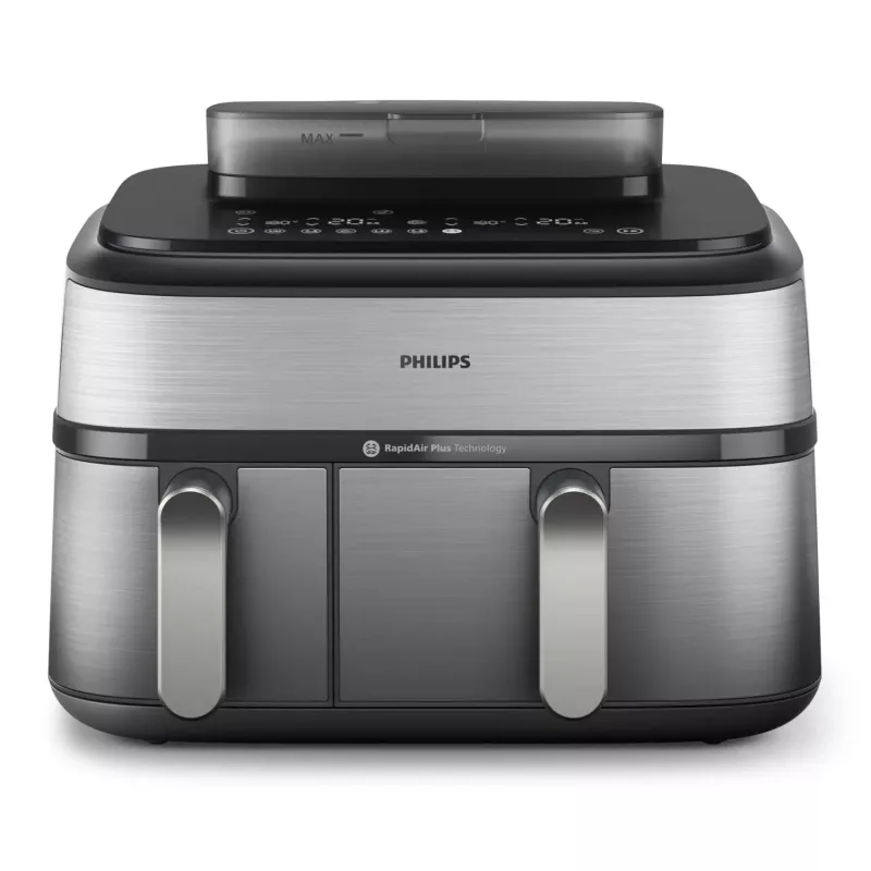 Philips 5000 serijos NA555/00 gruzdintuvė Dviguba 9 L Laisvai pastatoma 2750 W Karšto oro gruzdintuvė Sidabrinė