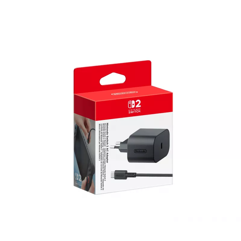 Nintendo Switch 2 AC adapter, vidinis, kintamoji srovė, 20 V, 1,5 m, juoda