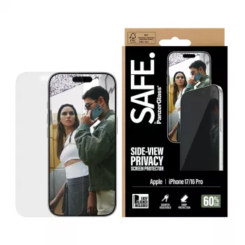PanzerGlass SAFE. by ® 2-Way Privacy Screen Protector iPhone 17 | iPhone 16 Pro | Ultra-Wide Fit su EasyAligner