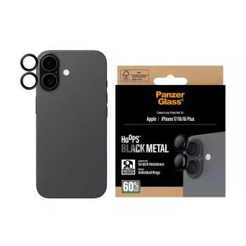 PanzerGlass ® Hoops® Camera Lens Protector Black iPhone 17 | iPhone 16 | 16 Plus