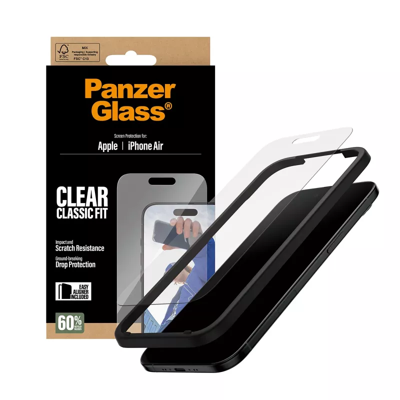 PanzerGlass® ekrano apsauga iPhone Air | Classic Fit su EasyAligner