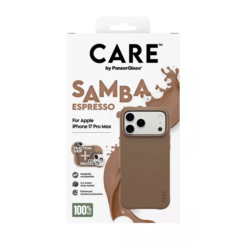 PanzerGlass CARE™ by ® Samba Case Espresso su MagSafe, iPhone 17 Pro Max