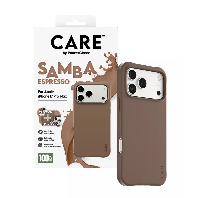 PanzerGlass CARE™ by ® Samba Case Espresso su MagSafe, iPhone 17 Pro Max