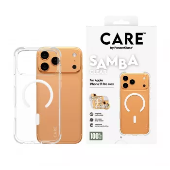 PanzerGlass CARE™ by ® Samba Case Transparent w. White MagSafe iPhone 17 Pro Max