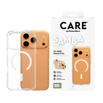 PanzerGlass CARE™ by ® Samba Case Transparent w. White MagSafe iPhone 17 Pro