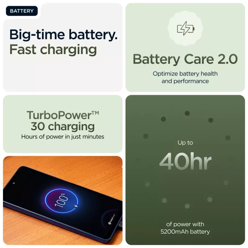 Mobilusis telefonas Motorola moto g56 5G 17,1 cm (6,72 colio) hibridinis dviejų SIM kortelių Android 15 USB Type-C 8 GB 256 GB 5200 mAh žalias
