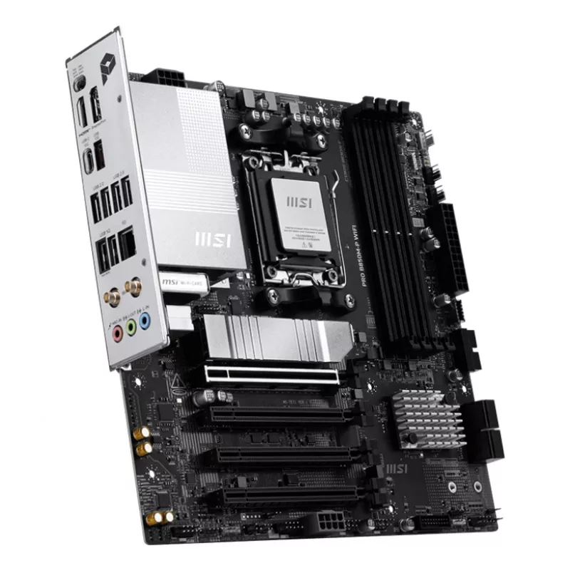 Motininė plokštė MSI PRO B850M-P WIFI micro ATX, AMD B850, lizdas AM5, 4×DDR5 DIMM, 3×M.2, Wi‑Fi 7, 5Gb LAN