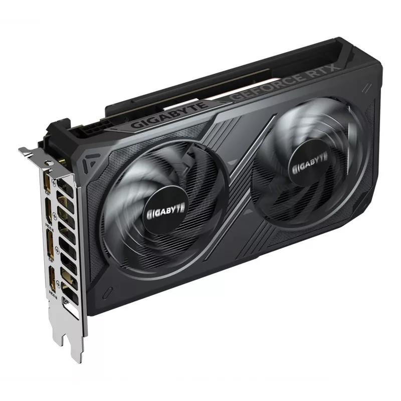 GIGABYTE GeForce RTX 5050 WINDFORCE OC 8G vaizdo plokštė – 8 GB GDDR6, 128 bit, PCI-E 5.0, 2587 MHz branduolio dažnis, 2 x DP, 2 x HDMI, NVIDIA DLSS 4, GV-N5050WF2OC-8GD