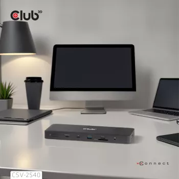 Dokavimo stotelė CLUB 3D 14-1 USB-C Quad Display USB4 su 2× USB 2.0 prievadais