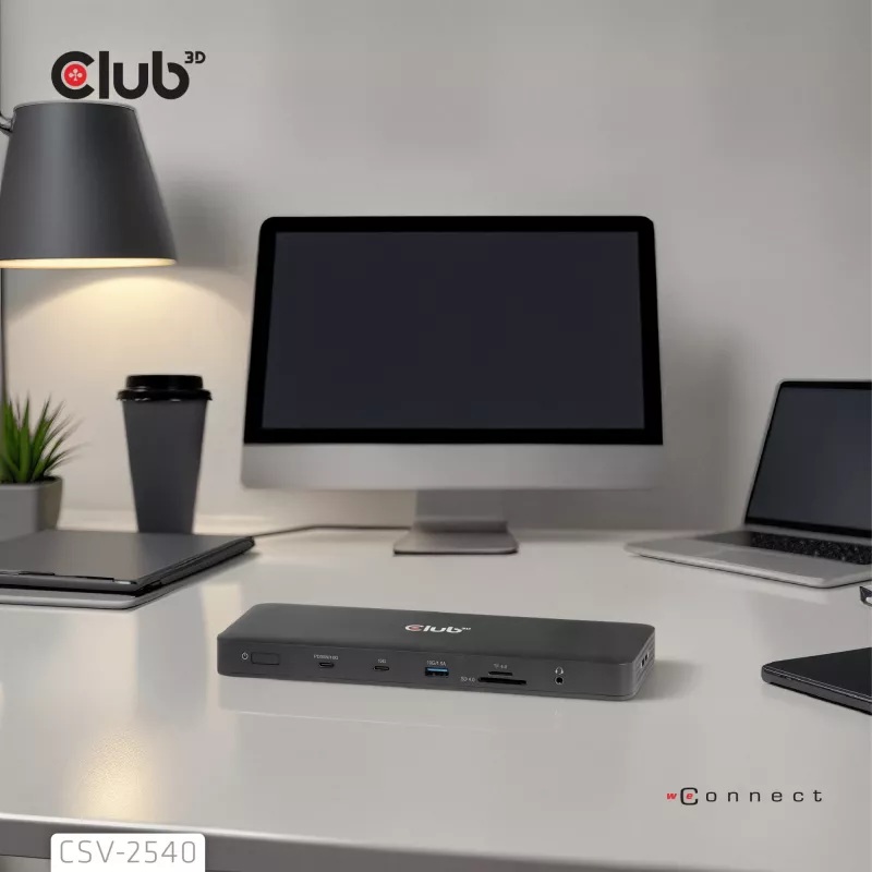 Dokavimo stotelė CLUB 3D 14-1 USB-C Quad Display USB4 su 2× USB 2.0 prievadais