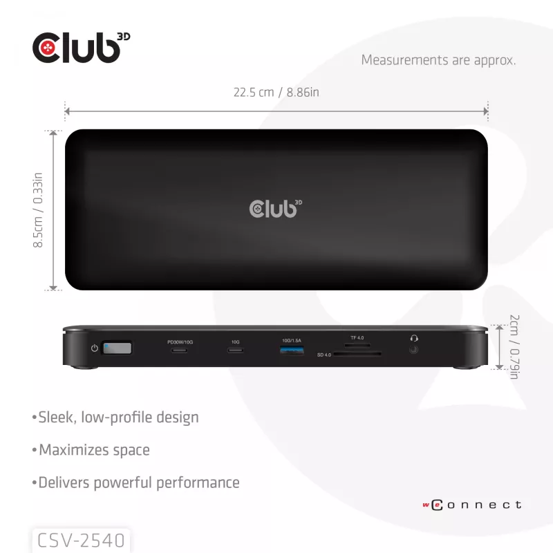 Dokavimo stotelė CLUB 3D 14-1 USB-C Quad Display USB4 su 2× USB 2.0 prievadais