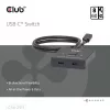 CLUB3D USB-C® dvikryptis vaizdo + duomenų + PD jungiklis, USB Type-C, 2x DisplayPort, 7680 x 4320 pikseliai, juodas, 8K Ultra HD, 120 Hz