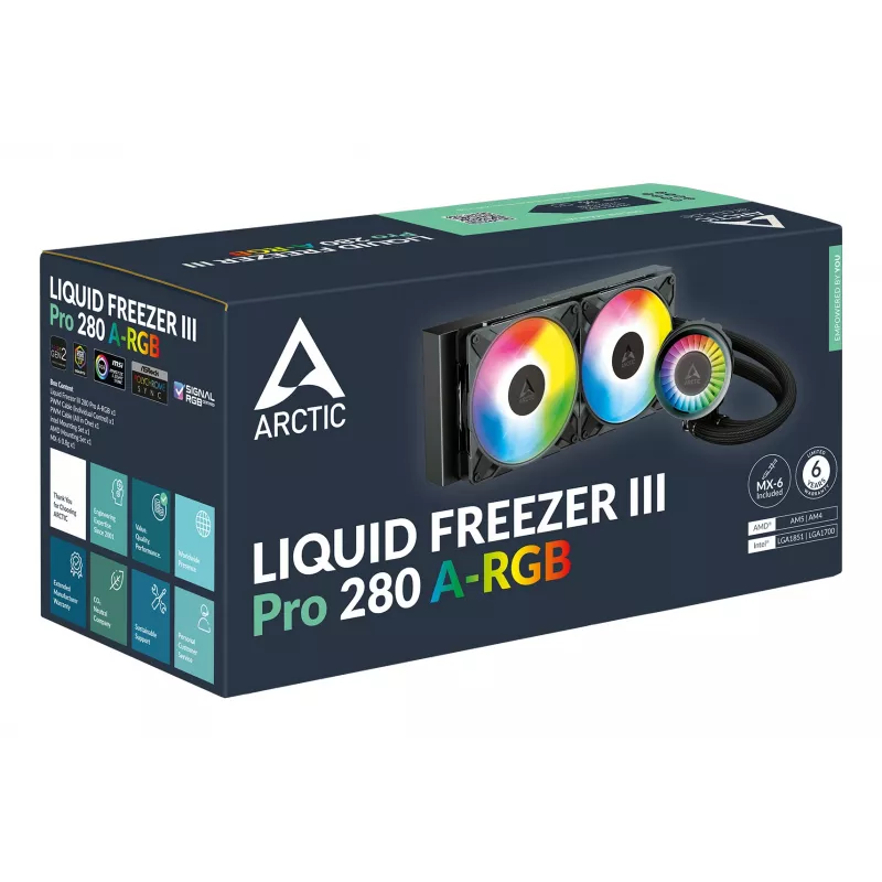 ARCTIC Liquid Freezer III Pro 280 A-RGB - Daugiaplatforminis AIO vandens aušintuvas procesoriui su A-RGB