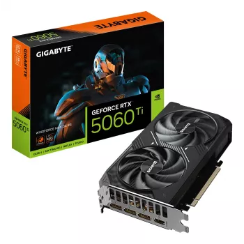 GIGABYTE GeForce RTX 5060 Ti WINDFORCE MAX OC 8G vaizdo plokštė - 8 GB GDDR7, 128 bit, PCI-E 5.0, 2587 MHz dažnis, 3x DP, 1x HDMI, NVIDIA DLSS 4, GV-N506TWF2MAX OC-8GD