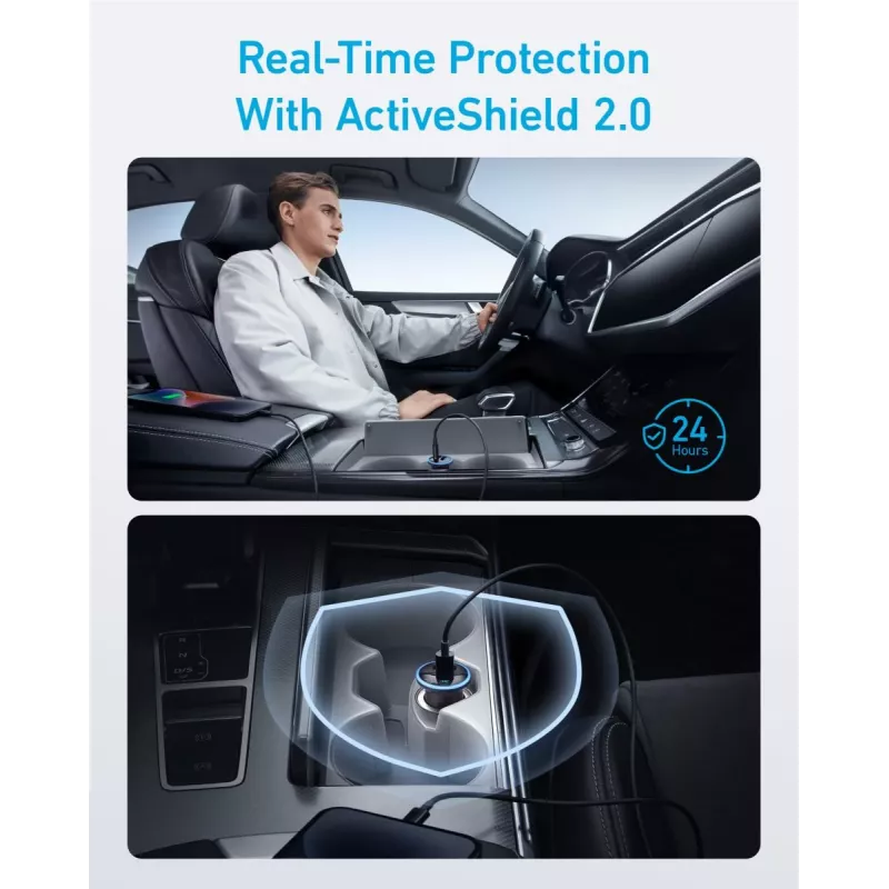 ANKER 325 A2735G11 53W automobilinis įkroviklis su USB-C PD ir PPS