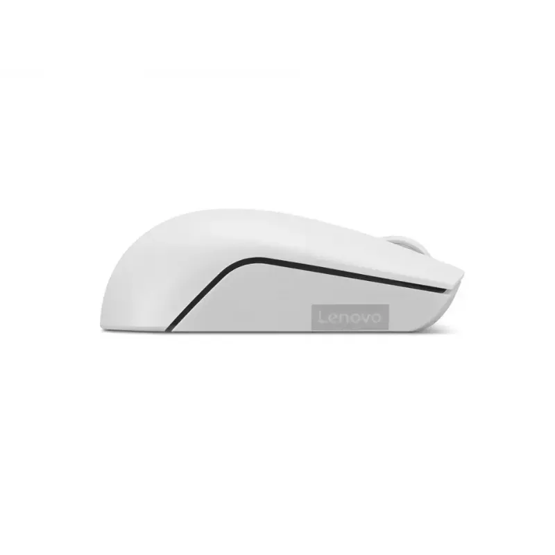 Belaidė kompaktinė pelė Lenovo Compact Mouse su baterija – ambidekstrinė, 1000 DPI, RF belaidė, 3 mygtukai, pilka