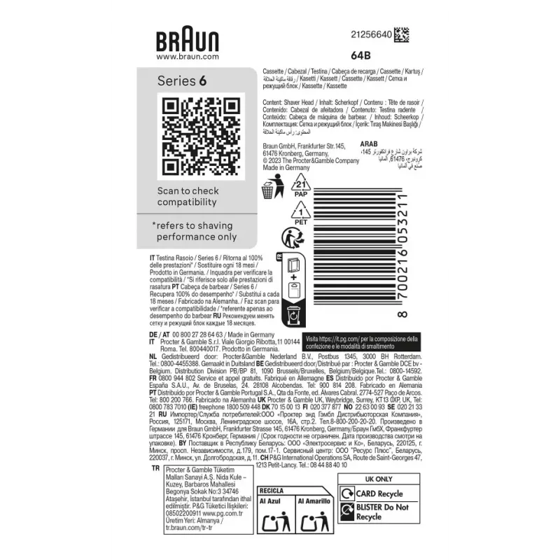 Braun Series 6 pečių galvutės keitimo komplektas