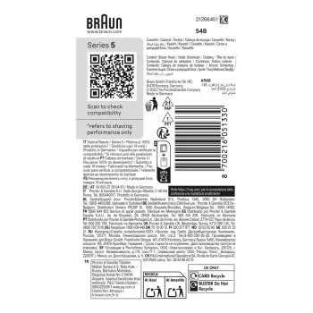 BRAUN Series 5 54 B skutimosi galvutė – 1 vnt., juodas nerūdijantis plienas