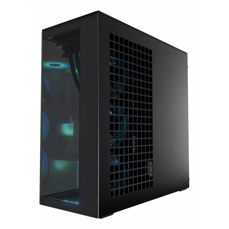 ARCTIC Xtender (Juoda) Premium E-ATX PC korpusas, Midi bokštas, Juoda, EATX, Metalinis, Grūdintas stiklas, Žaidimams