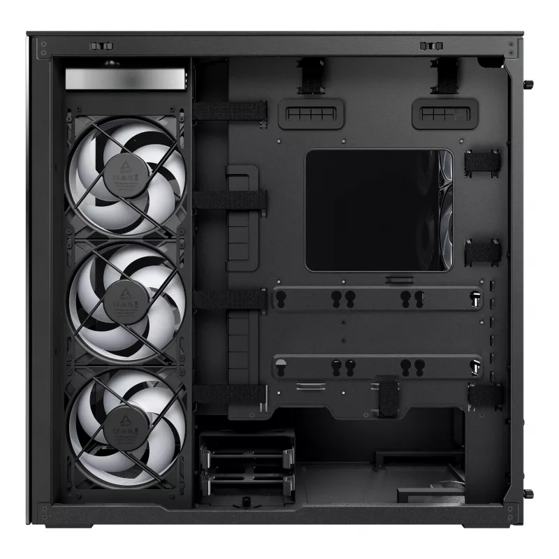 ARCTIC Xtender (Juoda) Premium E-ATX PC korpusas, Midi bokštas, Juoda, EATX, Metalinis, Grūdintas stiklas, Žaidimams