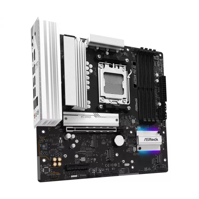 ASRock Motininė plokštė A620AM Pro Rs AM5 AMD A620A 4x DDR5 1x HDMI 2.1 TMDS/FRL 8G suderinama 1x DisplayPort 1.4 su DSC mATX